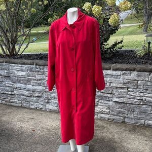 Kristen Blake Vibrant Red Long Trench Coat Size 14
